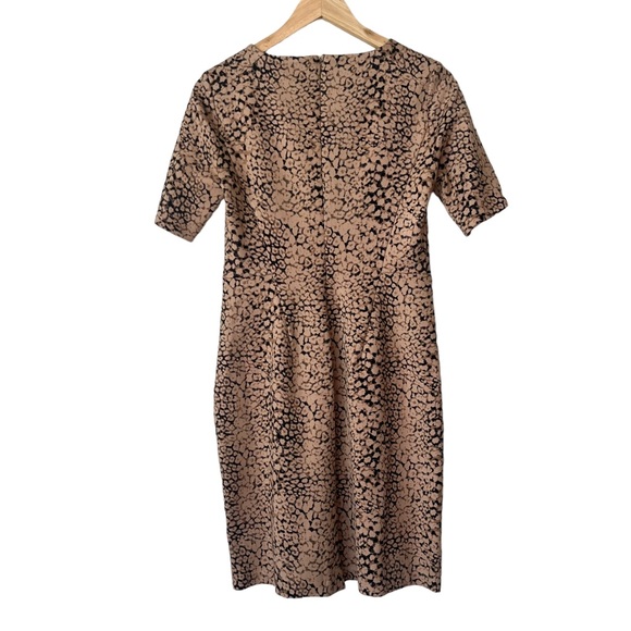 Lands End Womens Petites Scuba Knit Leopard Print Sheath Dress Size 2 P 2P - Picture 5 of 7